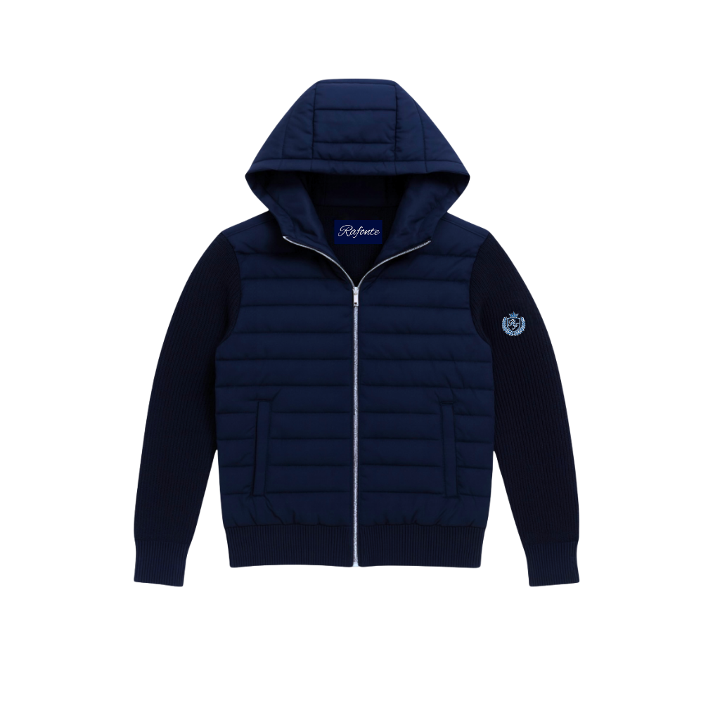 NAVY HOODED CARDIGAN